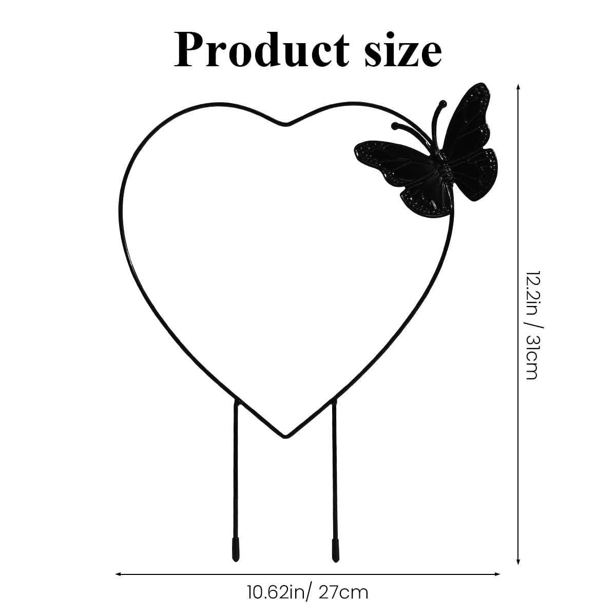 Optifit 2 Pcs Garden Trellis for Climbing Plants - Black Iron Butterfly Plant Stakes - 30CM Garden Plant Support Sticks - Indoor/Outdoor - Creeper Plant Support for Amaryllis Orchid Lily Rose Optifit 2 Pcs Garden Trellis for Climbing Plants - Black Iron Butterfly Plant Stakes - 30CM Garden Plant Support Sticks - Indoor/Outdoor - Creeper Plant Support for Amaryllis Orchid Lily Rose